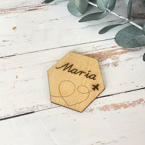 Marca sitios avión corazón personalizado