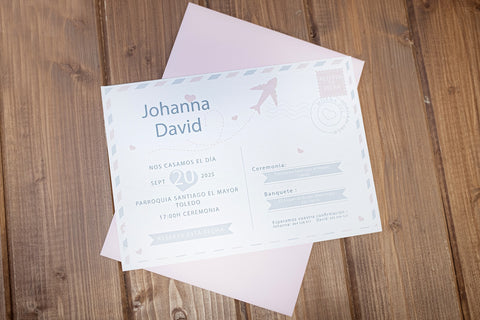 Invitación Boda personalizada Vuelo