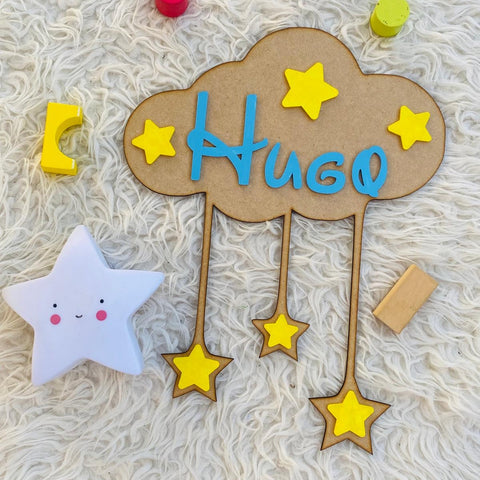 Cartel nube y estrellas