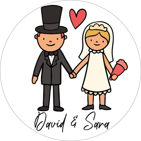 Pegatina boda novios