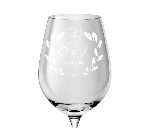 Copas de vino personalizadas modelo circulo laurel