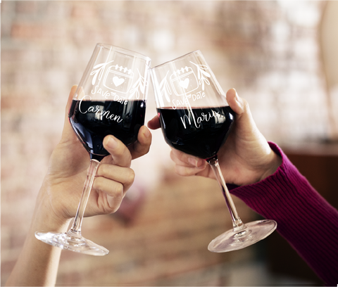 Copas de vino personalizadas modelo Save the date