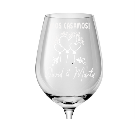 Copas de vino personalizadas modelo Nos casamos