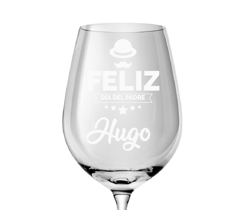 Copas de vino personalizadas modelo Feliz dia del padre