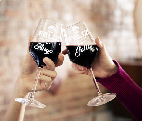 Copas de vino personalizadas modelo Feliz dia del padre