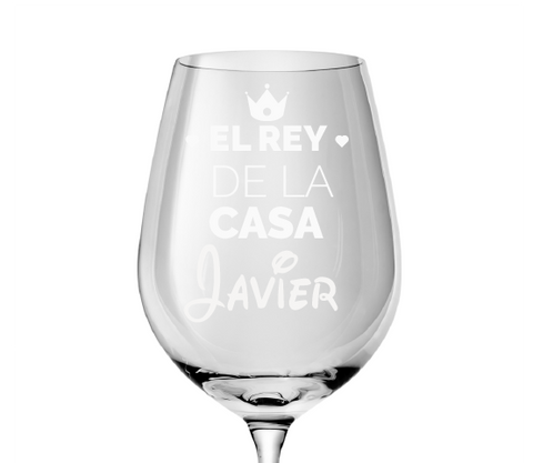 Copas de vino personalizadas modelo Rey de la casa