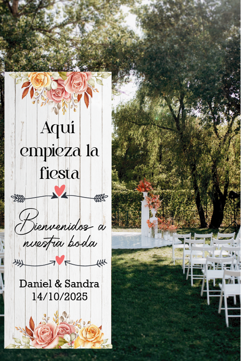 Banner bienvenida colores naranja