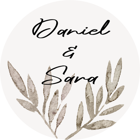 Pegatina boda personalizada Retro
