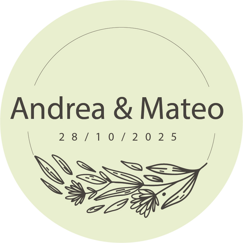 Pegatina boda personalizada elegante