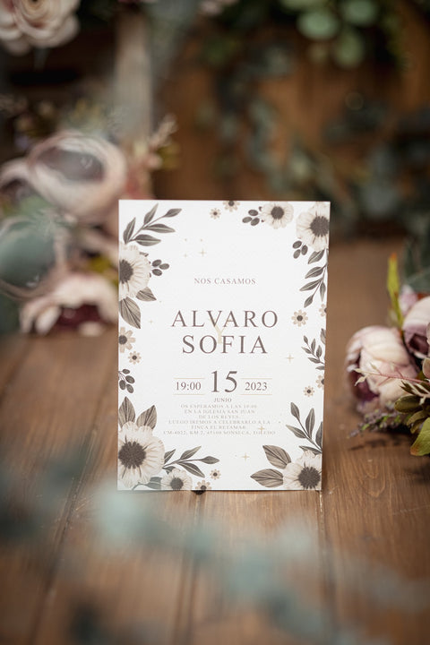 Invitación Boda Anémona