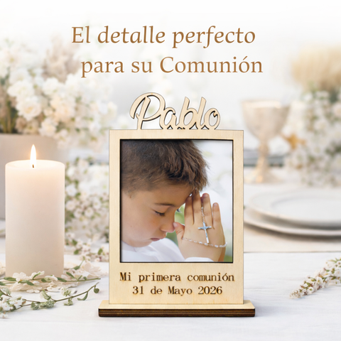Marco de fotos personalizado comunión o bautizo