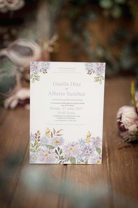 Invitación Boda Lila