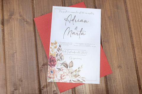 Invitación Boda Peonía