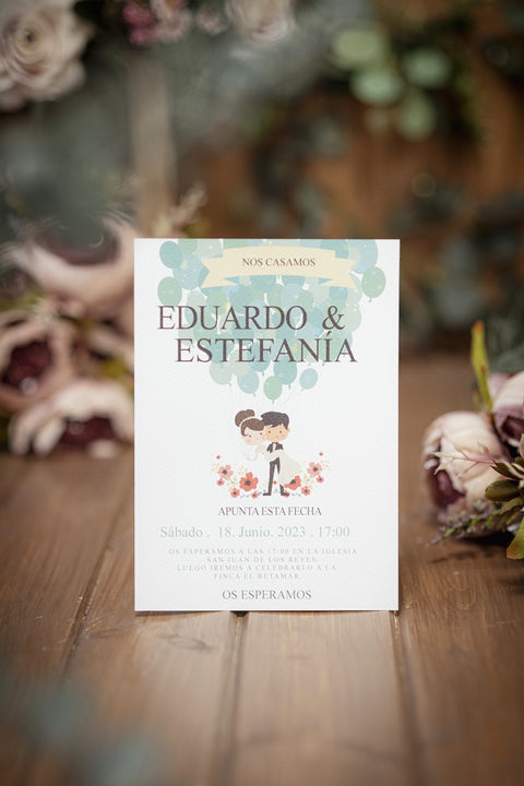 Invitación Boda Globos