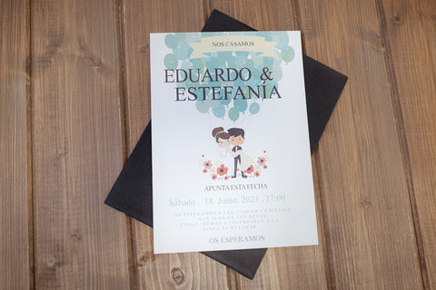 Invitación Boda Globos