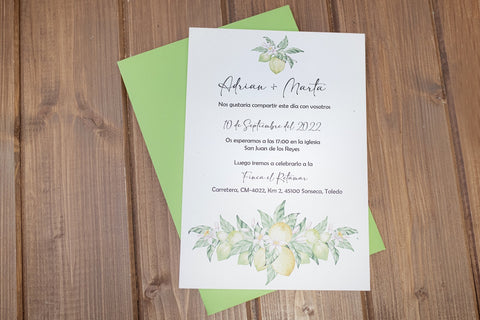 Invitación Boda Limón