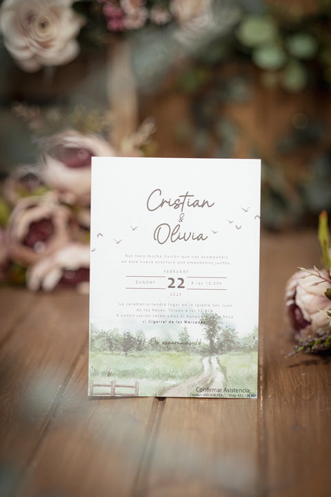 Invitación Boda personalizada Natural