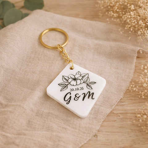 Llavero Iniciales novios para bodas y eventos
