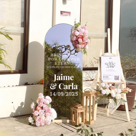 Vinilo espejo boda Sin ti no sería lo mismo