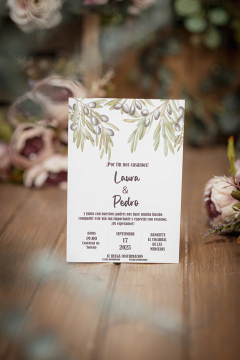 Invitación Boda Olivo