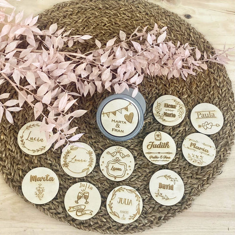 Vela con tapadera personalizada