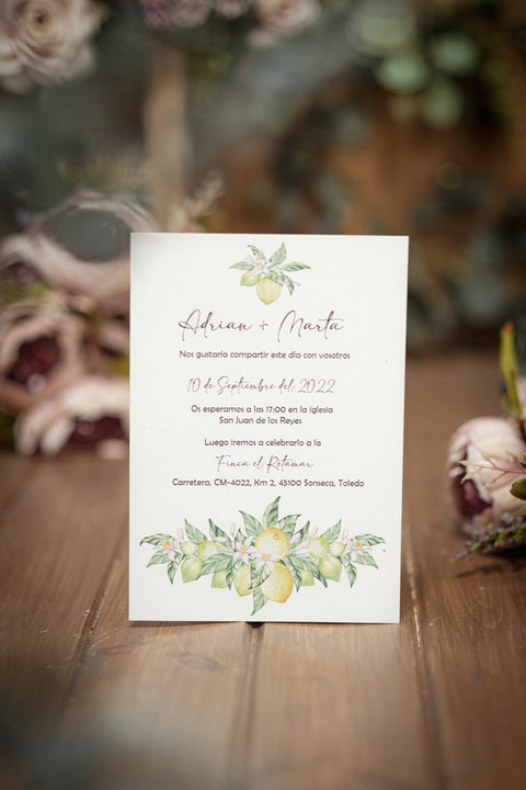 Invitación Boda Limón