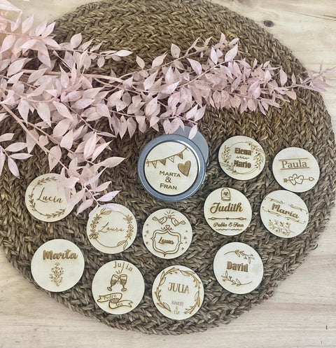 Vela con tapadera personalizada