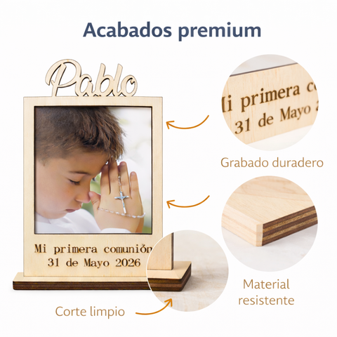 Marco de fotos personalizado comunión o bautizo