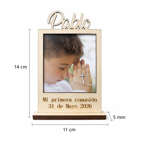 Marco de fotos personalizado comunión o bautizo