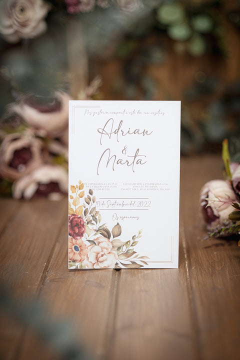 Invitación Boda Peonía