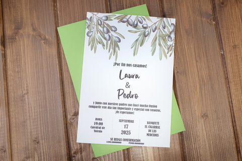 Invitación Boda Olivo