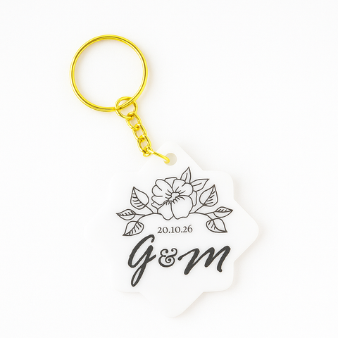 Llavero Iniciales novios para bodas y eventos