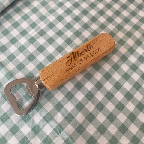 Abridor de madera personalizado- para regalo boda y eventos