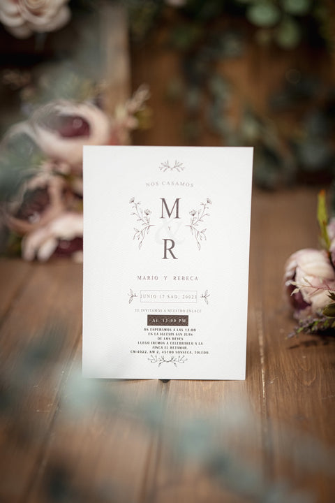 Invitación Boda Alhelí