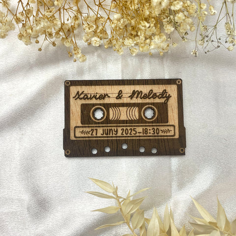 Invitación casete boda