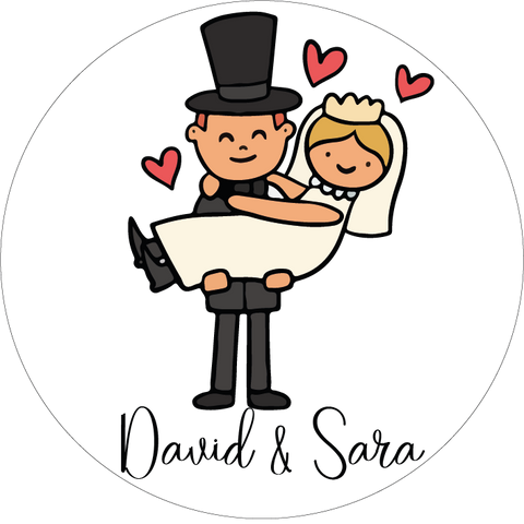 Pegatina boda novios