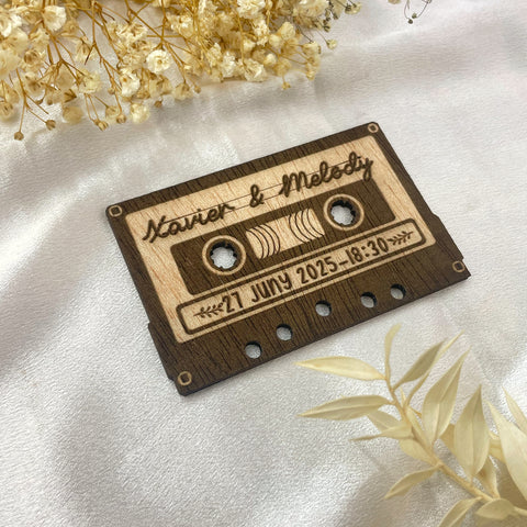 Invitación casete boda