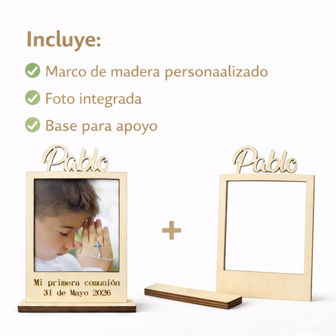 Marco de fotos personalizado comunión o bautizo