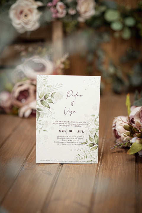 Invitación Boda personalizada eucaliptos