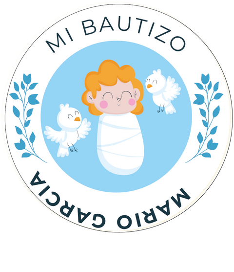 Pegatina pajaritos bautizo