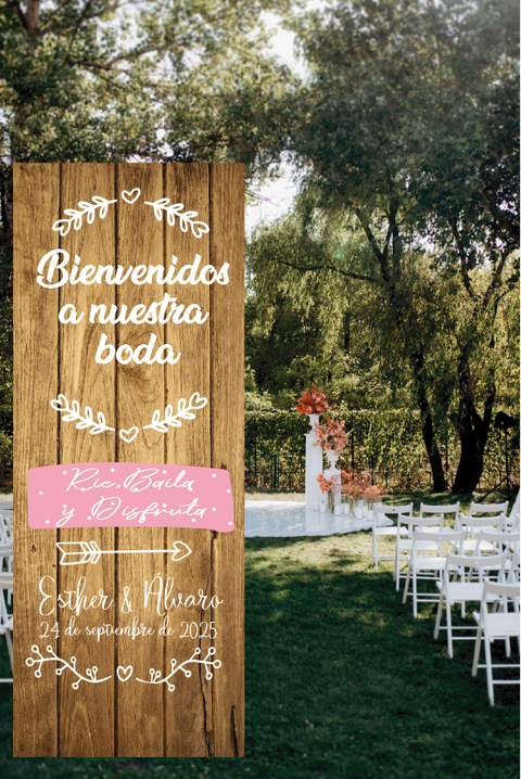 Banner boda simple personalizado