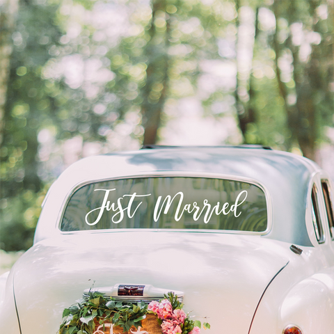 Vinilo coche novios Just Married