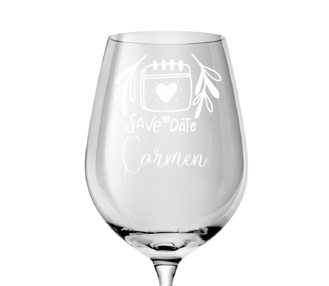 Copas de vino personalizadas modelo Save the date