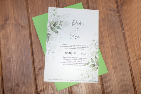 Invitación Boda personalizada eucaliptos