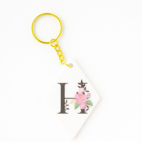 Llavero inicial flores- Regalo para invitados bodas y eventos