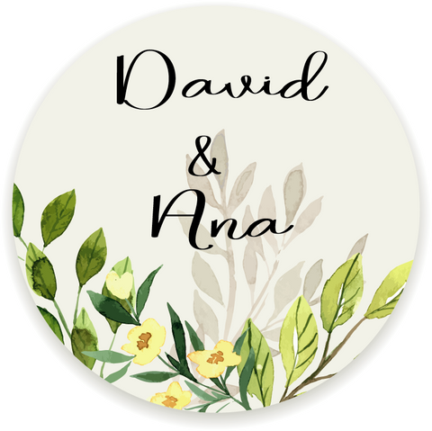 Pegatina boda personalizada Naranjo
