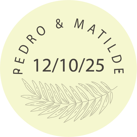 Pegatina boda personalizada palmera