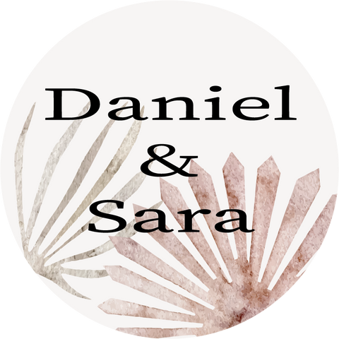 Pegatina boda personalizada palma