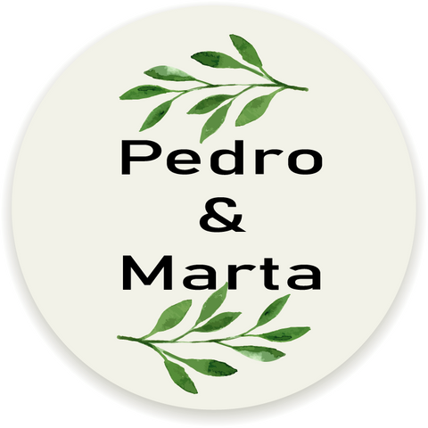 Pegatina boda personalizada ramita