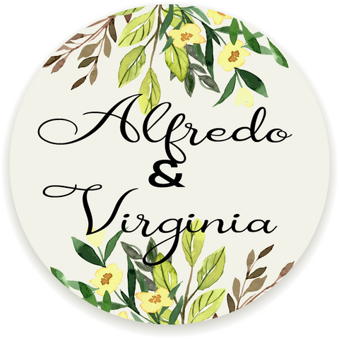 Pegatina boda personalizada Limonero